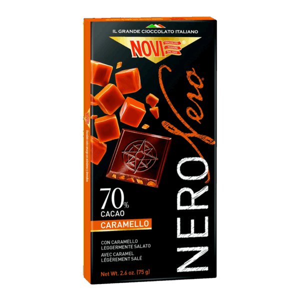 Novi Nero Nero Tavoletta Cioccolato Fondente 70% al Caramello Salato 75g