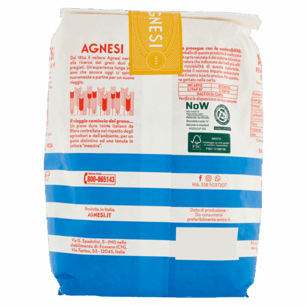 Agnesi Penne Rigate n°19 Pasta di Grano Duro 500g - immagine 2