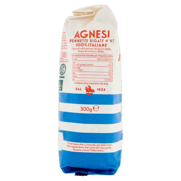 Agnesi Pennette Rigate n°87 Pasta di Grano Duro 500g - immagine 4