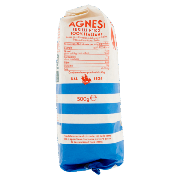 Agnesi Fusilli n°102 Pasta di Grano Duro 500g - immagine 4