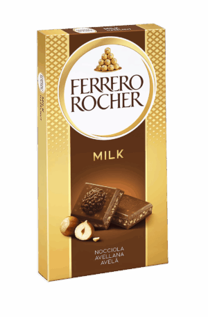 Ferrero Rocher Milk Tavoletta di Cioccolato al Latte con Ripieno alla Nocciola 90g
