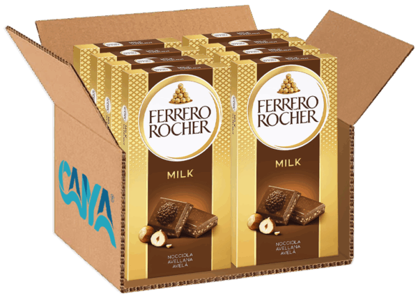 Ferrero Rocher Milk Tavoletta di Cioccolato al Latte con Ripieno alla Nocciola 90g box