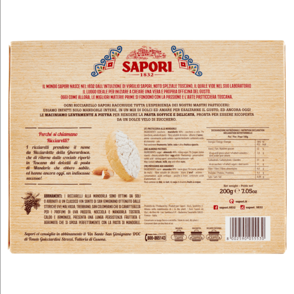 Sapori Ricciarelli Mandorla Scatola 200g - immagine 3
