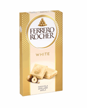Ferrero Rocher White Tavoletta di Cioccolato Bianco con Ripieno alla Nocciola 90g