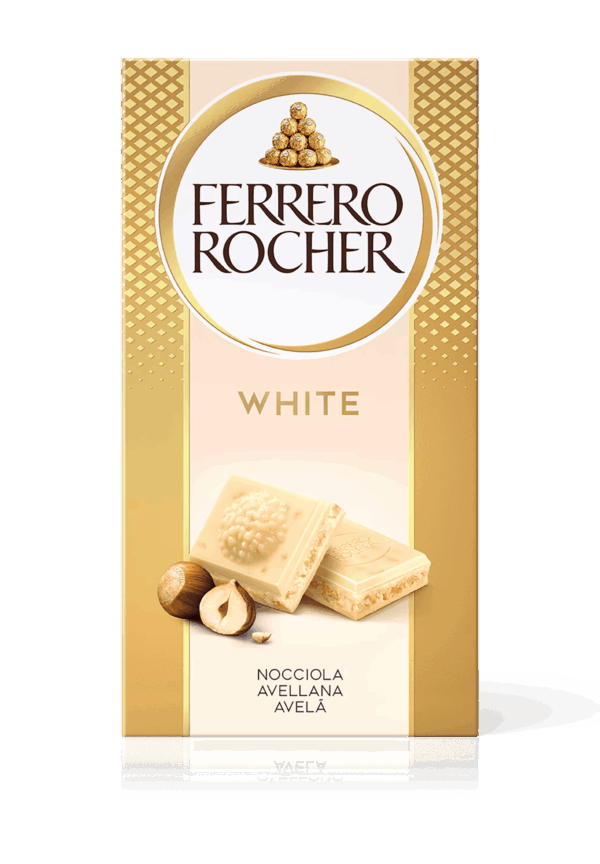 Ferrero Rocher White Tavoletta di Cioccolato Bianco con Ripieno alla Nocciola 90g - immagine 2