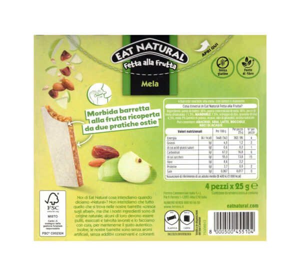 Eat Natural Fetta alla Frutta Mela 100g ingredienti