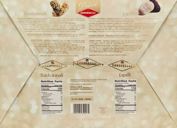 Condorelli Specialita' del Dolciere, Pasticcini Mandorle e Cioccolato 450g - immagine 2