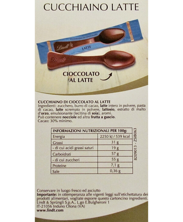 Lindt Cucchiaini di Cioccolato Latte Box 30x11g - immagine 2