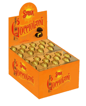 Strega Goccioloni al Cioccolato Fondente Ripieni di Liquore Box 64pz