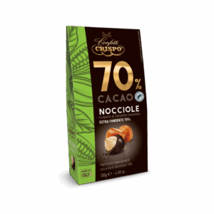 Crispo Confetti 70% Cacao Nocciole Ricoperte di Finissimo Cioccolato Extra Fondente 130g