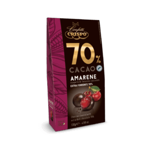 Crispo Confetti 70% Cacao Amarene Ricoperte di Finissimo Cioccolato Extra Fondente 130g