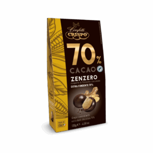Crispo Confetti 70% Cacao Zenzero Ricoperto di Finissimo Cioccolato Extra Fondente 130g