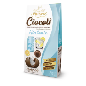 Crispo Ciocolì Praline di Cioccolato Fondente Ripiene di Alcool al Gusto Gin Tonic 100g