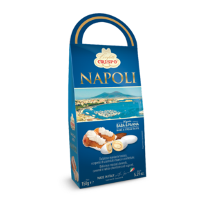 Crispo Napoli Mandorle Tostate Ricoperte di Cioccolato Bianco e Confettate al Gusto Babà e Panna 150g
