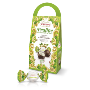 Crispo Praline di Cioccolato al Latte al Gusto Pistacchio 200g