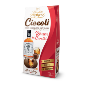 Crispo Ciocolì Praline di Cioccolato Fondente Ripiene di Rhum dei Caraibi 100g