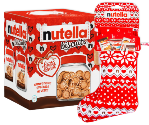 Nutella Calza Epifania 209g + Biscottiera in Vetro