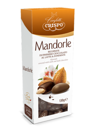 Crispo Mandorle Tostate Ricoperte di Cioccolato 130g