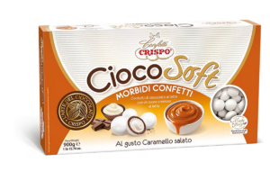 Crispo CiocoSoft Morbidi Confetti Gusto Caramello Salato e Cuore Cremoso al Latte 900g