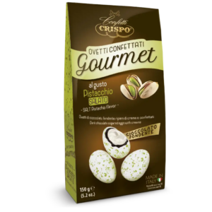 Crispo Ovetti Confettati Gourmet Cioccolato Fondente Pistacchio Salato 150g