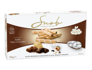 Crispo Snob Waffle Triplo Cioccolato Cialda Ricoperta e Confettata 500g
