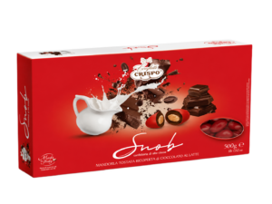 Crispo Snob Rosso Mandorla Tostata Ricoperta di Cioccolato al Latte 500g