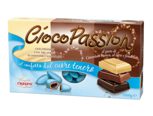 Crispo CiocoPassion Confetti Triplo Cioccolato, Latte, Bianco e Fondente Celeste 1kg