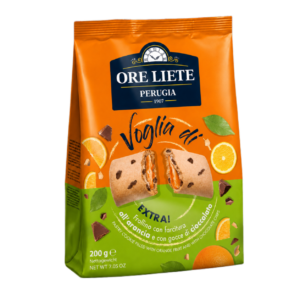 Ore Liete Frollini con Farcitura all’Arancia e Gocce di Cioccolato 200g