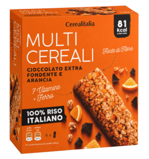 Cerealitalia Multi Cereali Barrette Cioccolato e Arancia 126g
