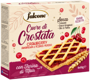 Falcone Cuore di Crostata Cranberry, Amarena e Ribes Rosso 240g